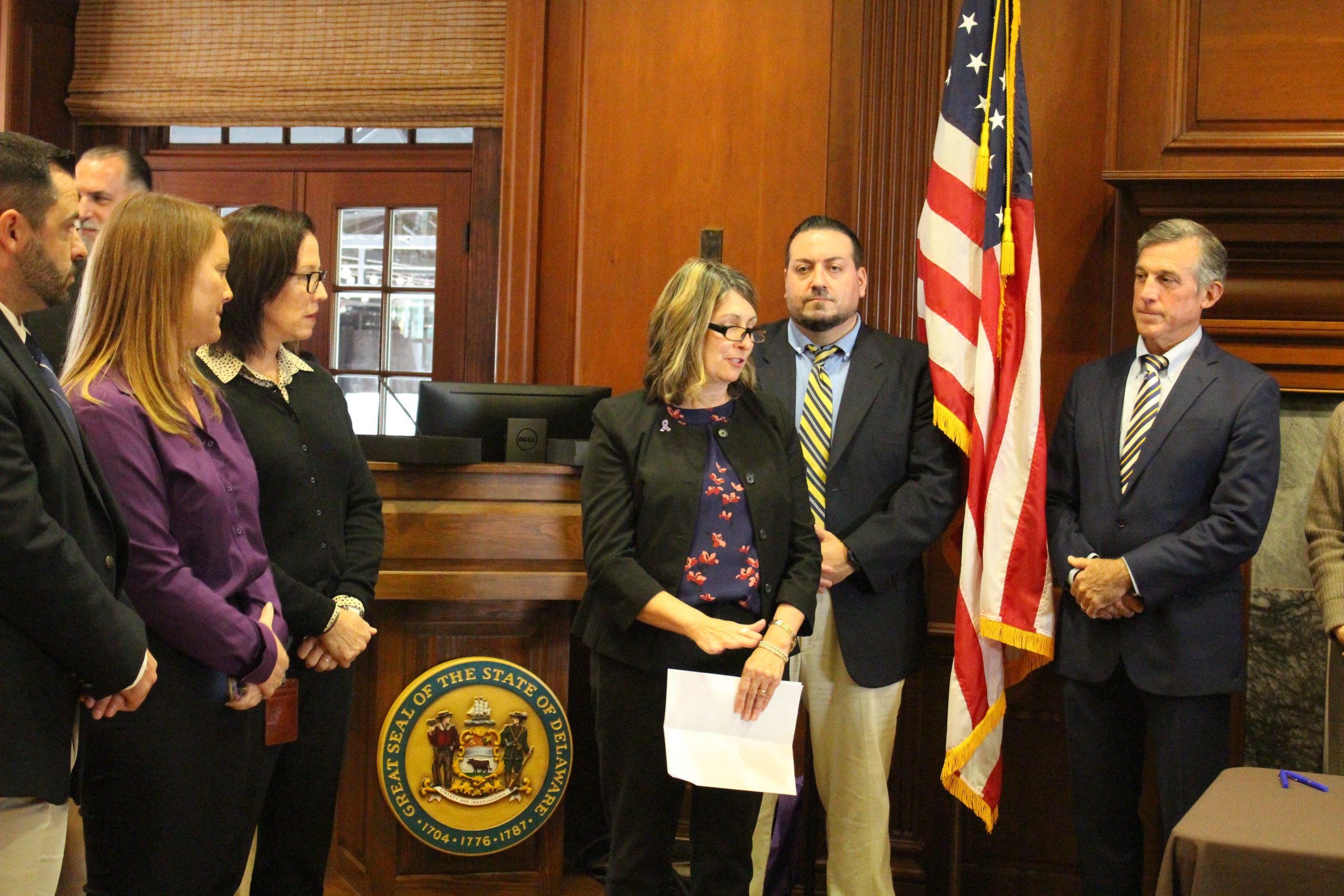 Probation and Parole's Melissa Kearney giving remarks.